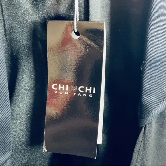 CHI CHI VON TANG Sz L  Warrior Flow Jacket 100% Silk Lined Sheer Panels Blazer - Picture 4 of 14